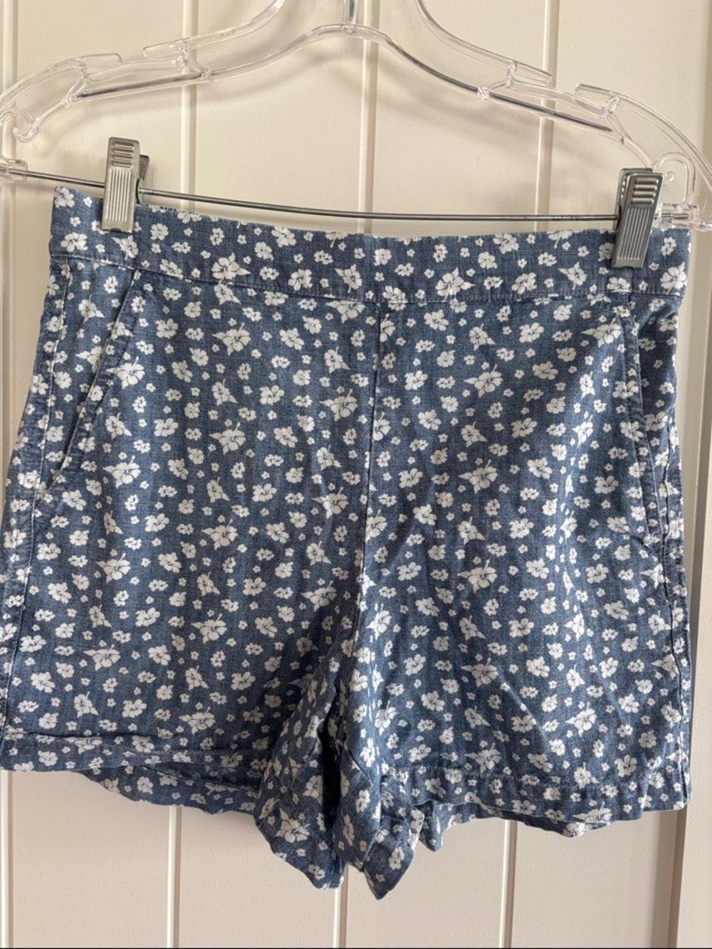 J. Crew Factory Blue Floral Pull-on Women's Shorts